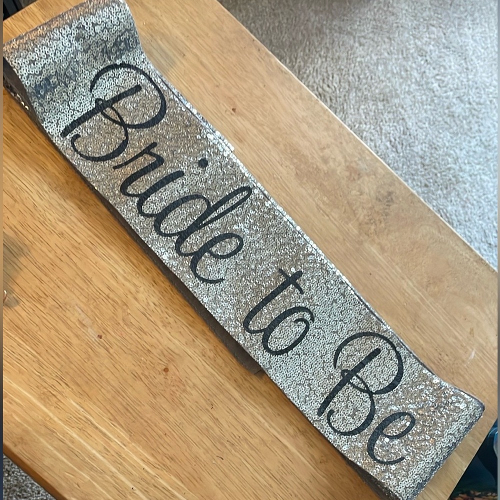 Silver Sequin 'Bride to Be' Sash